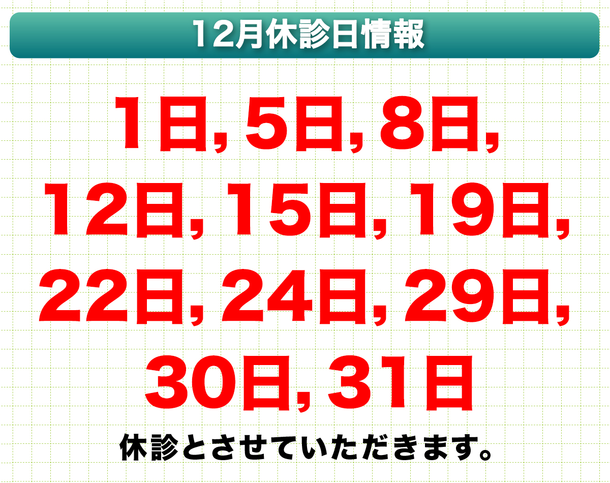 12月休診日情報