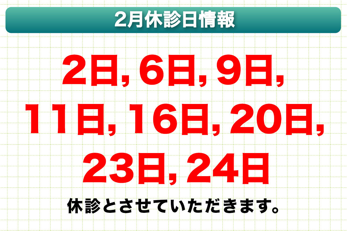 2月休診日情報